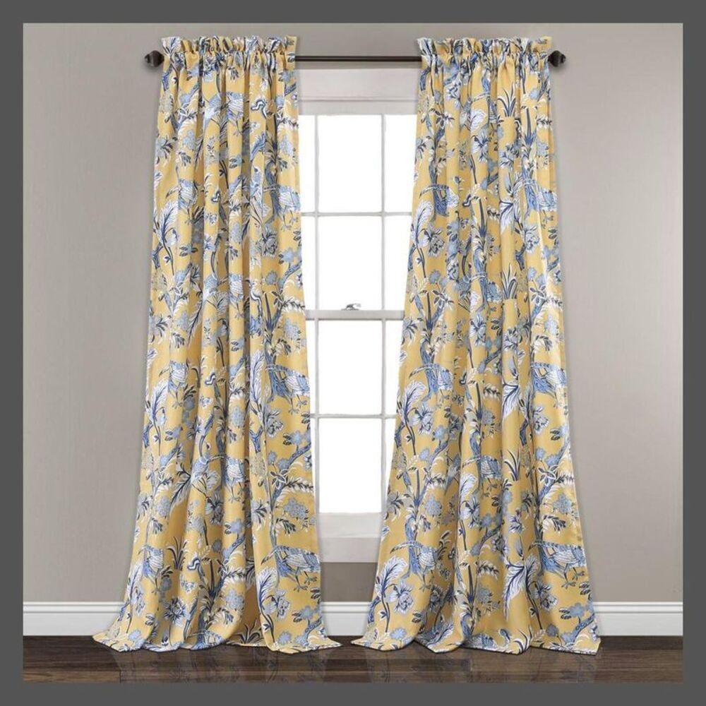 Open Box - Lush Decor - Set of 2 (52"x108") Dolores Light Filte Yellow
